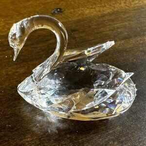 RETIRED Swarovski Crystal Figurine w/Box - Silver Swan 1 1/2" - 7633 038 000